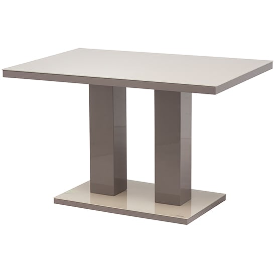 Arena Latte Gloss Dining Table With 4 Jasper Taupe Chairs_2