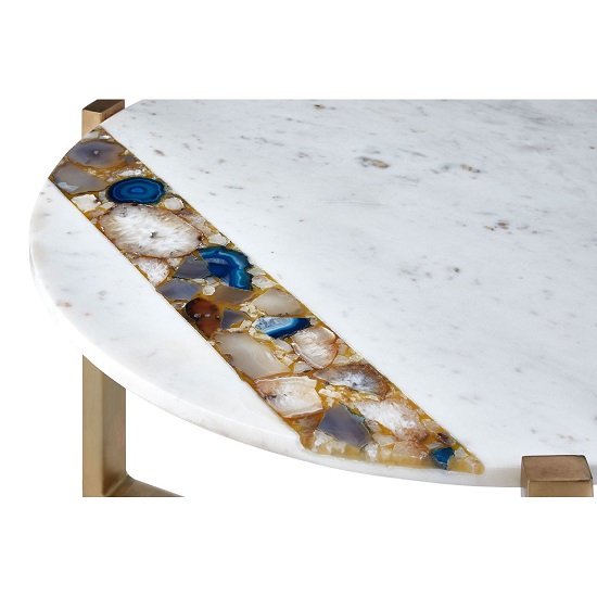 Arenza Marble Coffee Table In White With Metal Frame_3
