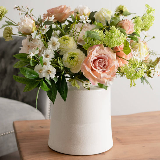 Areola Ceramic Cylindrical Decorative Vase In White_2