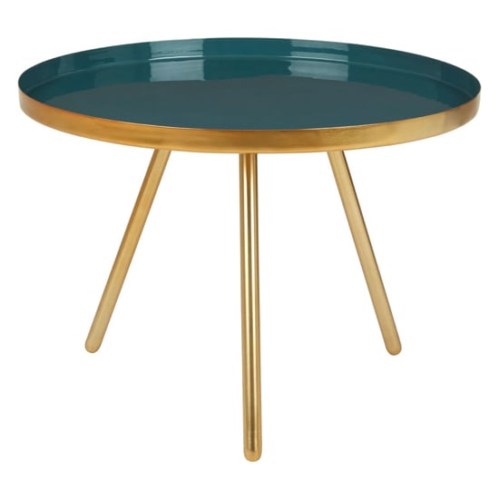 Read more about Argenta large metal side table in diesel green and gold