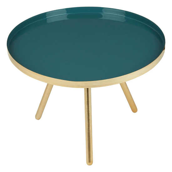 Argenta Small Metal Side Table In Diesel Green And Gold_2