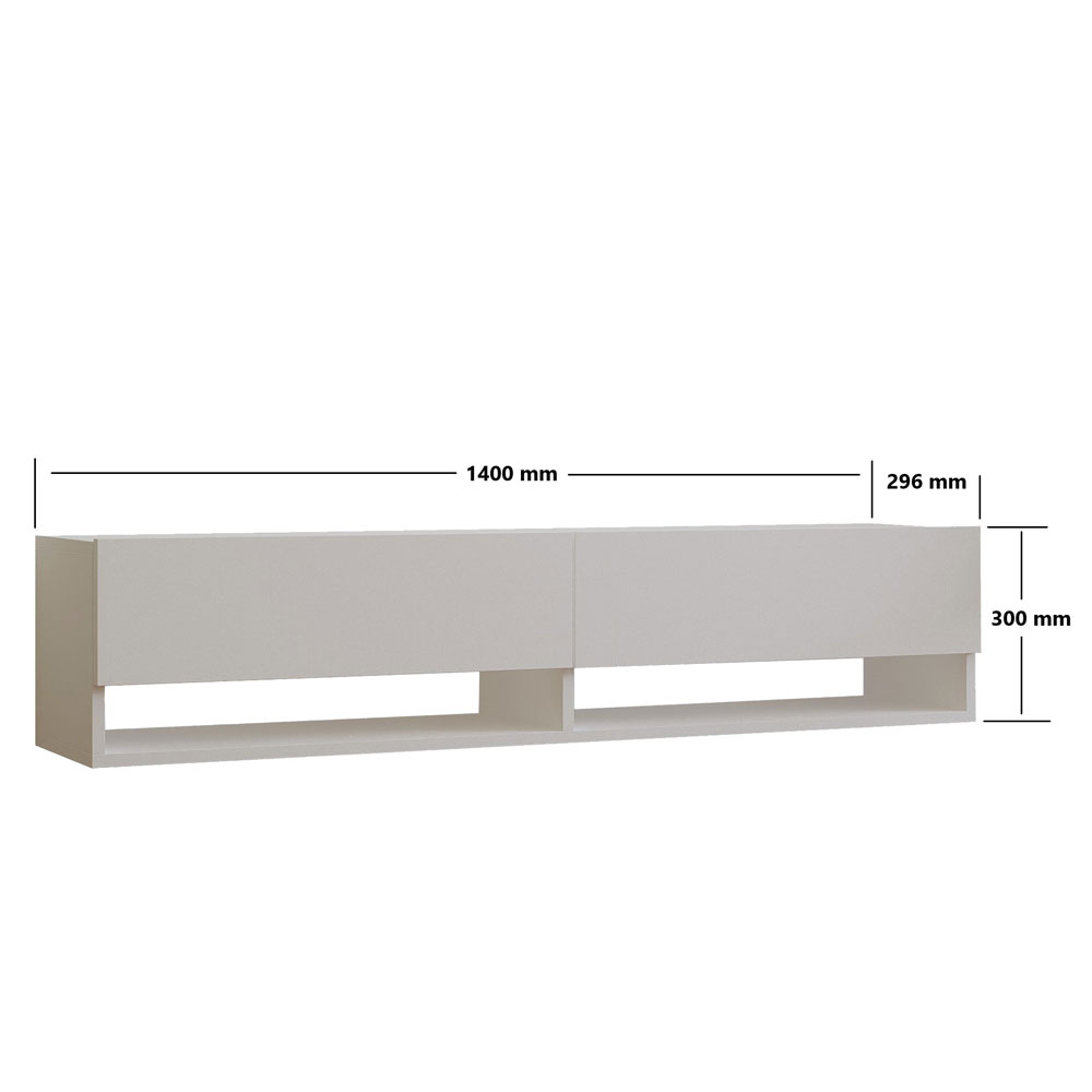 Arges Wooden Wall Mounted TV Stand in White