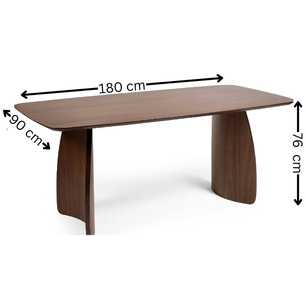 Argyle Walnut Wooden Rectangular Dining Table With Erie 6 Grey Chairs