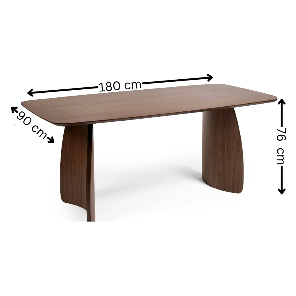 Argyle Wooden Rectangular Dining Table - Walnut
