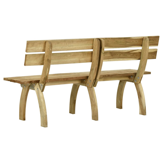 Aria 160cm Wooden Garden Seating Bench In Green Impregnated_4