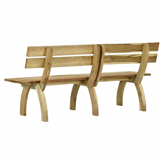 Aria 220cm Wooden Garden Seating Bench In Green Impregnated_4