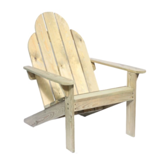 Aria Adirondack Scandinavian Pine Armchair In Green Pine