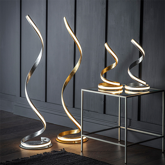 Aria LED Floor Lamp In Gold Leaf_3