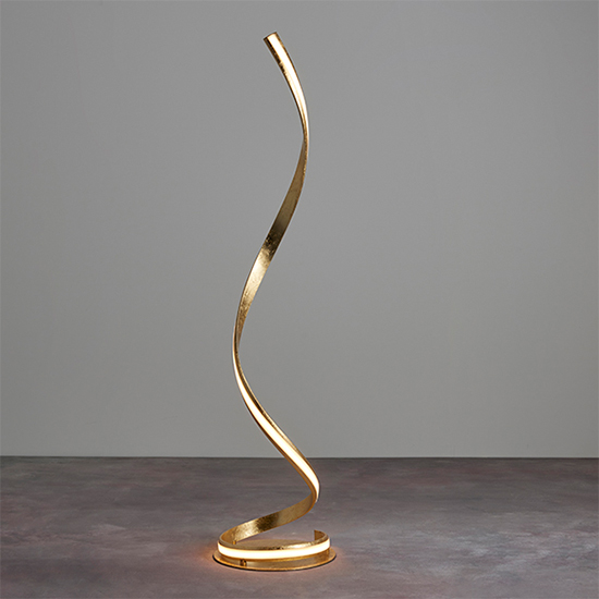 Aria LED Floor Lamp In Gold Leaf