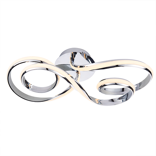 Aria LED Semi Flush Ceiling Light In Chrome