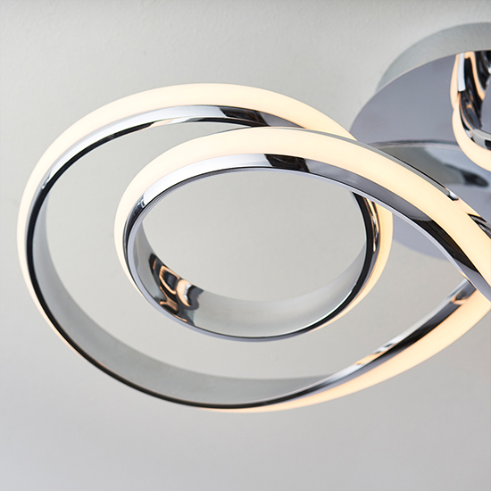 Aria LED Semi Flush Ceiling Light In Chrome