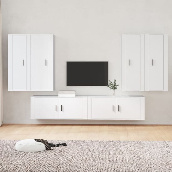 Product photograph of Aria Wooden Entertainment Unit Wall Hung In White from Furniture in Fashion