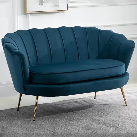 Product photograph of Arial Fabric 2 Seater Sofa In Blue from Furniture in Fashion