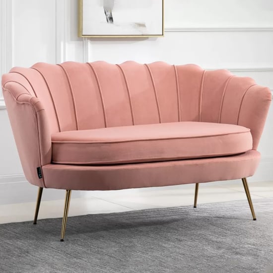 Product photograph of Arial Fabric 2 Seater Sofa In Coral from Furniture in Fashion