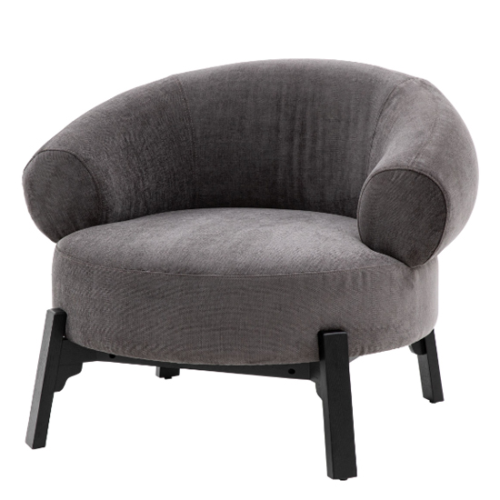 Read more about Arica fabric armchair with wooden frame in stone