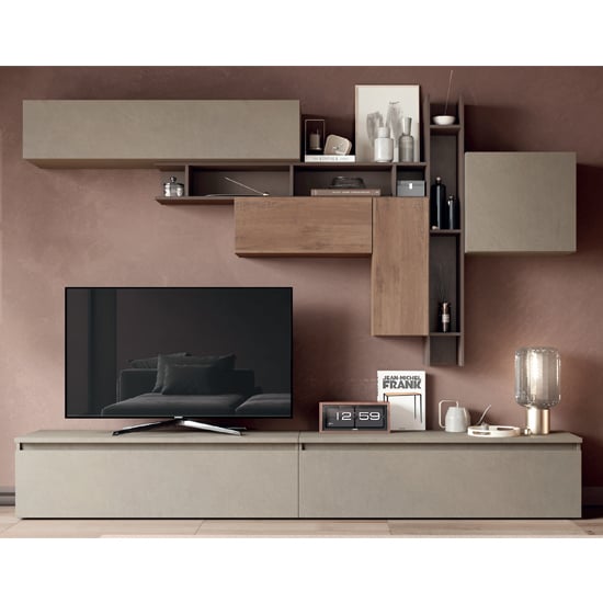 Product photograph of Arica Wooden Entertainment Unit In Clay Bronze And Mercury Oak from Furniture in Fashion