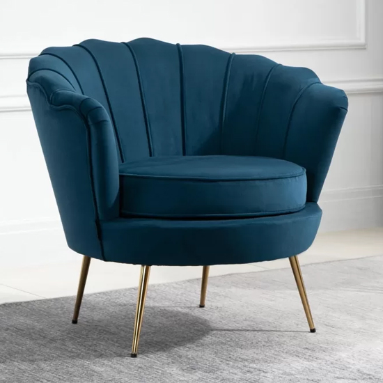 Product photograph of Ariel Fabric Accent Chair In Blue from Furniture in Fashion