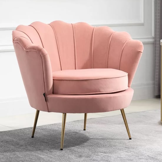 Product photograph of Ariel Fabric Accent Chair In Coral from Furniture in Fashion