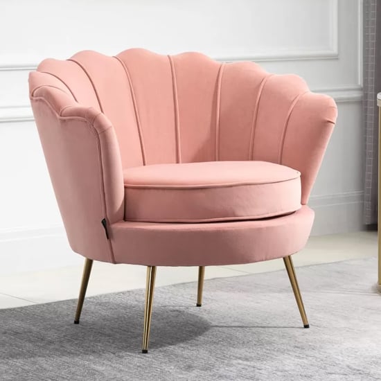 Read more about Ariel fabric accent chair in coral