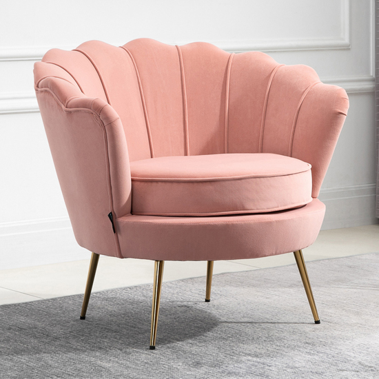Ariel Fabric Upholstered Accent Chair In Coral