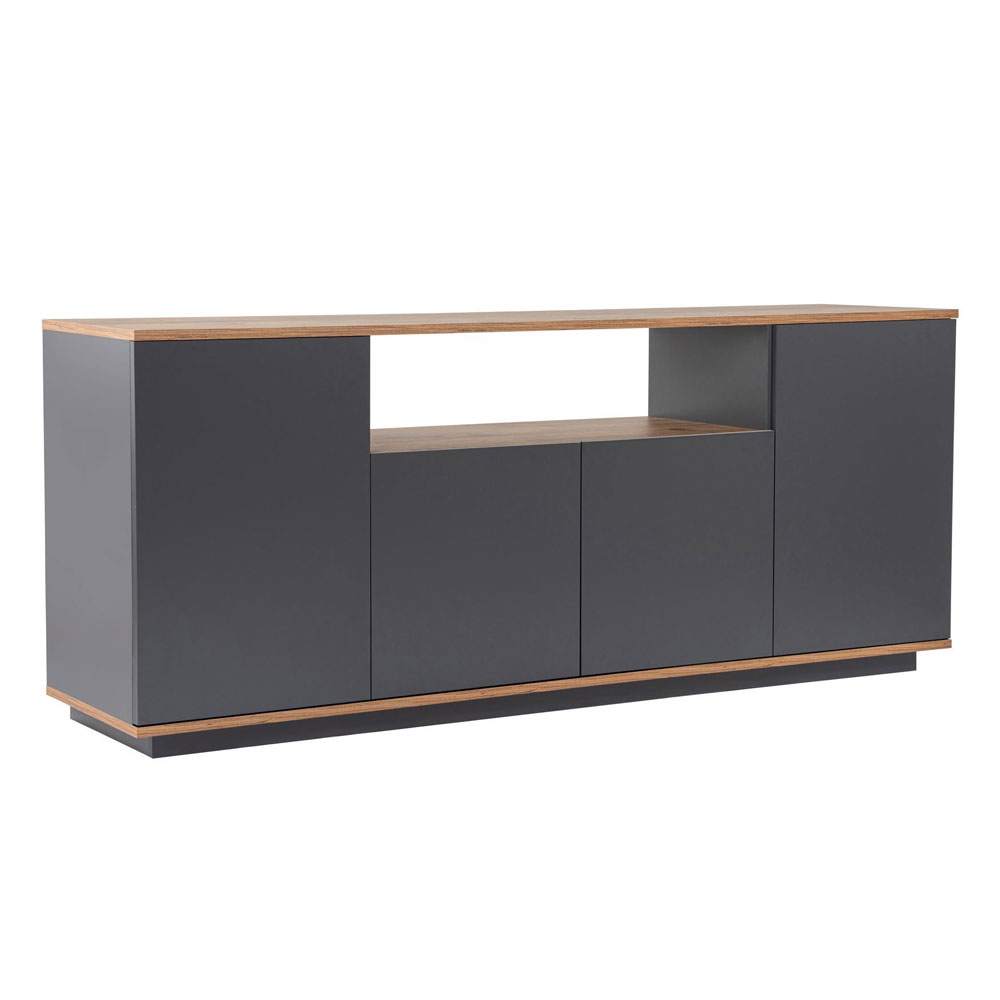 Arista Wooden TV Sideboard with 4 Doors in Anthracite and Atlantic Pine