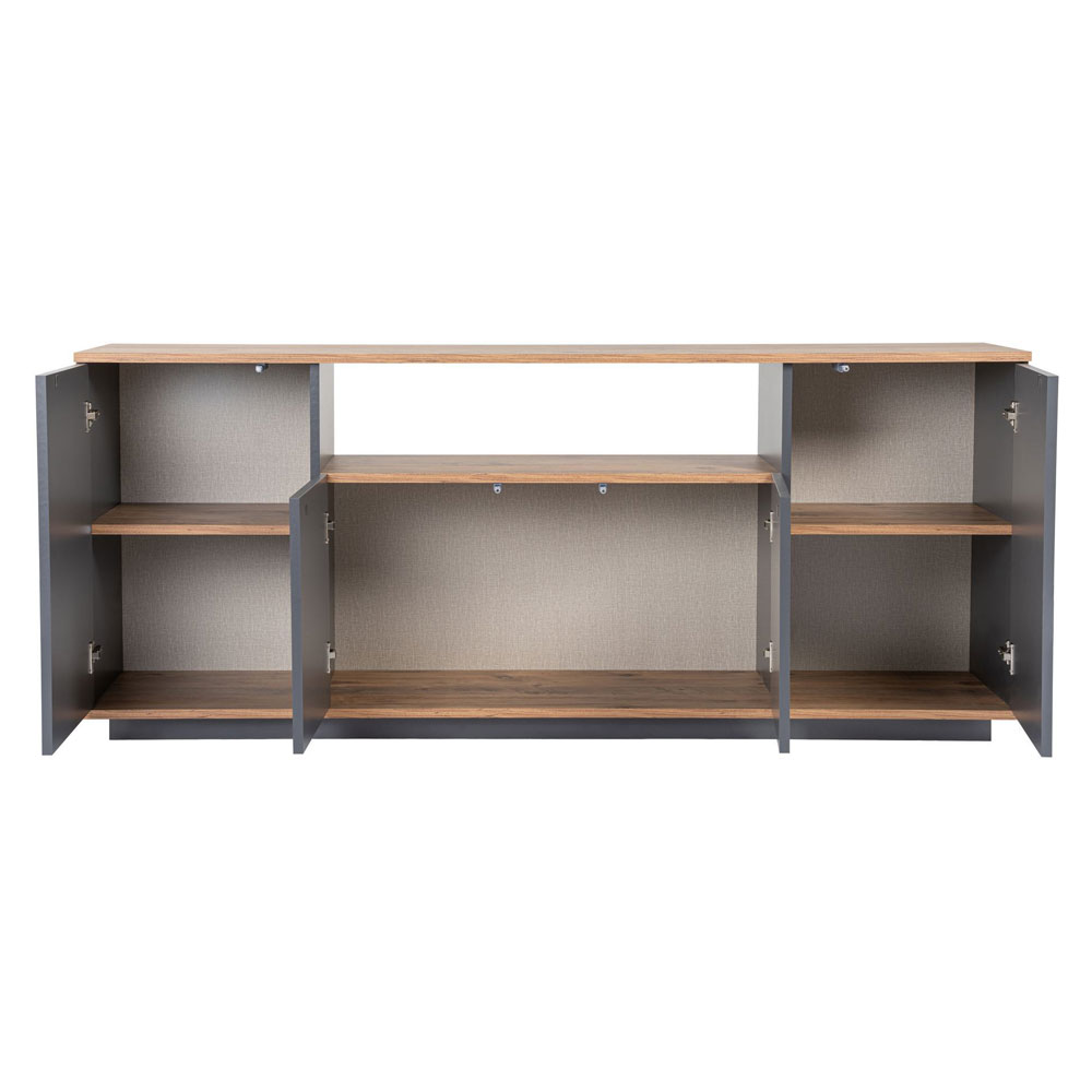 Arista Wooden TV Sideboard with 4 Doors in Anthracite and Atlantic Pine