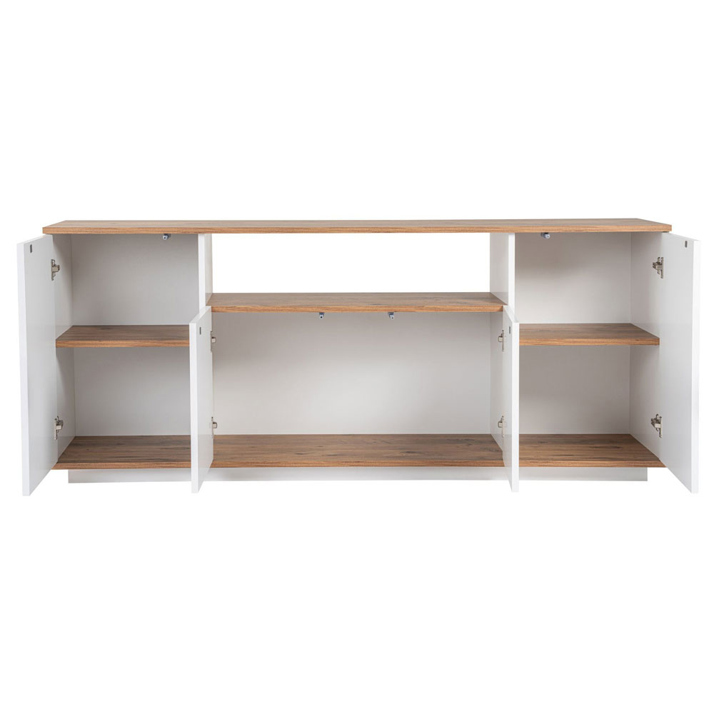 Arista Wooden TV Sideboard with 4 Doors in White and Atlantic Pine