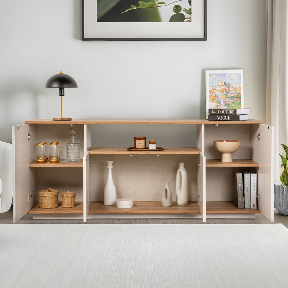 Arista Wooden Console Table in Cashmere and Atlantic Pine