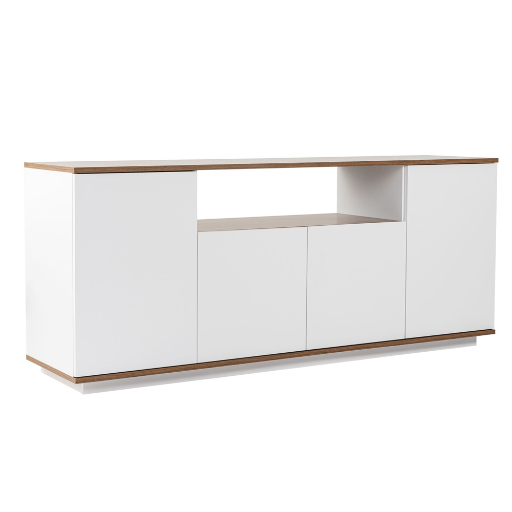 Arista Wooden Console Table in White and Walnut