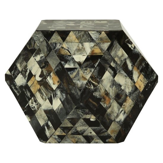 Aristote Geometric Wooden Stool In Antique Green_2