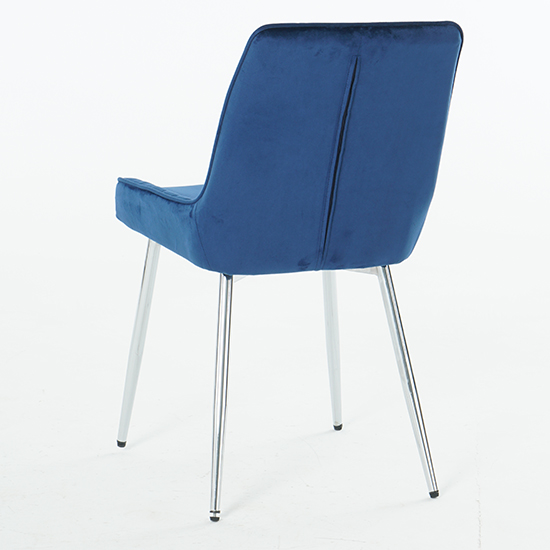 Ariya Set Of 4 Velvet Fabric Dining Chairs In Blue_5