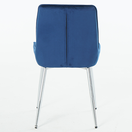 Ariya Set Of 4 Velvet Fabric Dining Chairs In Blue_6