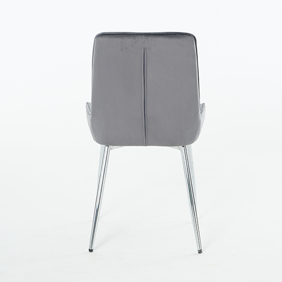 Ariya Set Of 4 Velvet Fabric Dining Chairs In Dark Grey_6