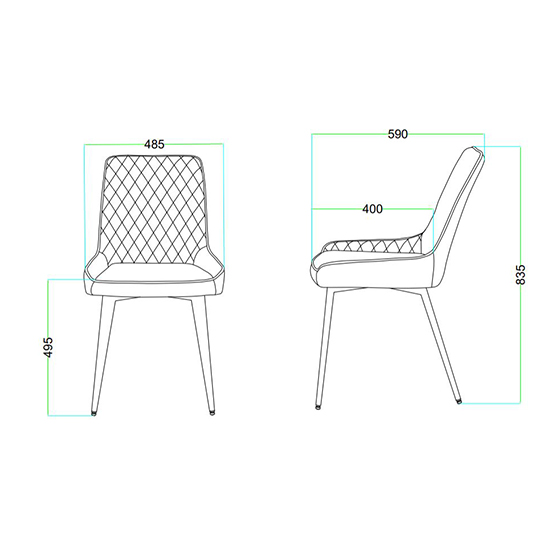 Ariya Set Of 4 Velvet Fabric Dining Chairs In Dark Grey_7