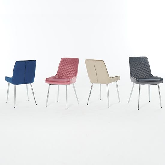 Ariya Set Of 4 Velvet Fabric Dining Chairs In Dark Grey_8