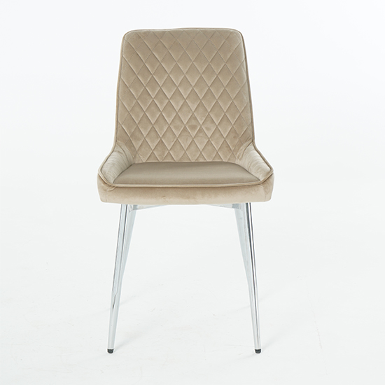 Ariya Set Of 4 Velvet Fabric Dining Chairs In Mink_3
