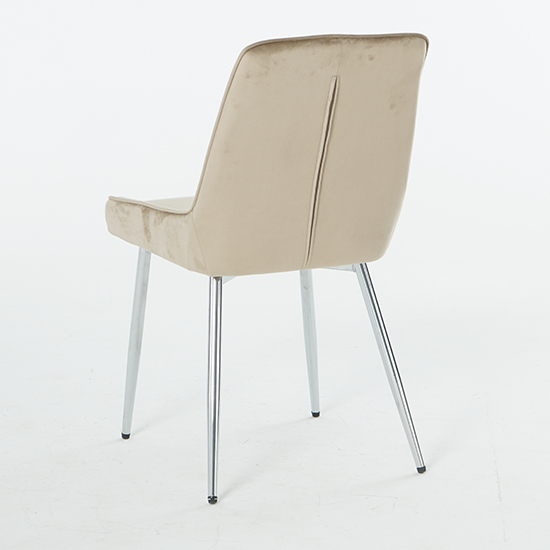 Ariya Set Of 4 Velvet Fabric Dining Chairs In Mink_5