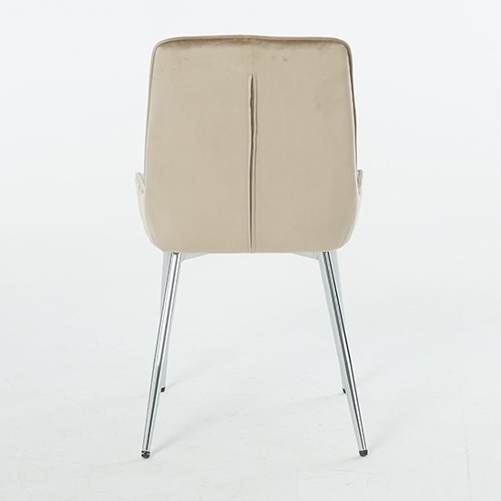 Ariya Set Of 4 Velvet Fabric Dining Chairs In Mink_6