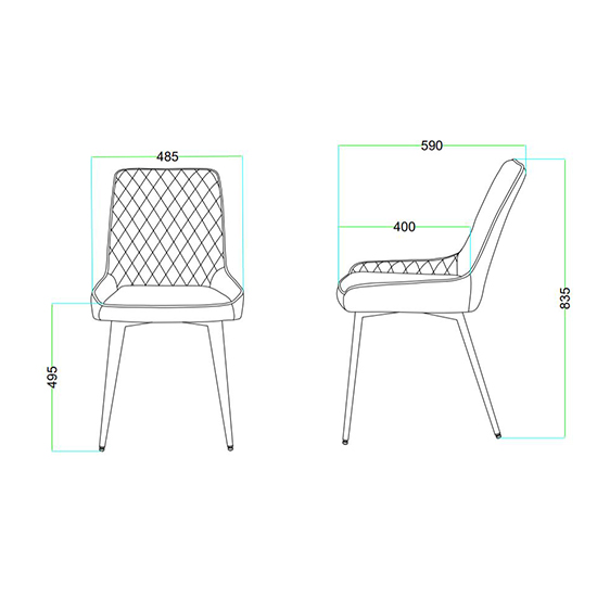 Ariya Set Of 4 Velvet Fabric Dining Chairs In Mink_7