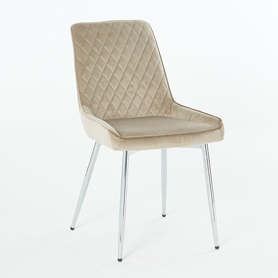 Ariya Set Of 4 Velvet Fabric Dining Chairs In Mink_2