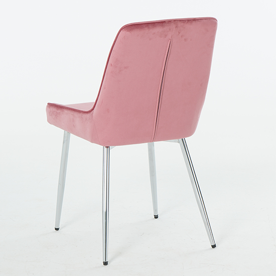 Ariya Set Of 4 Velvet Fabric Dining Chairs In Pink_5