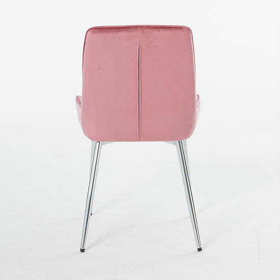 Ariya Set Of 4 Velvet Fabric Dining Chairs In Pink_6