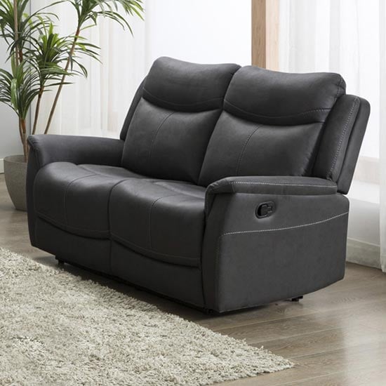 Product photograph of Arizones Fabric 2 Seater Electric Recliner Sofa In Slate from Furniture in Fashion