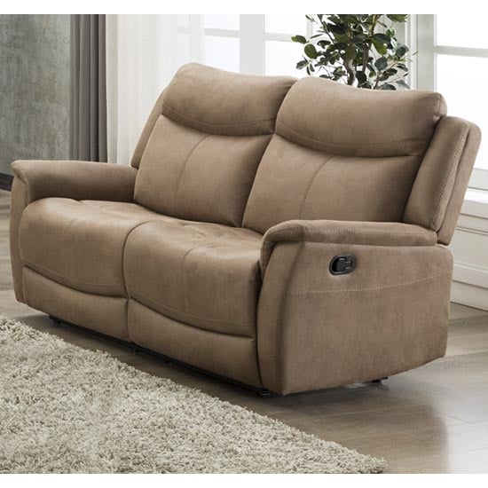Arizones Fabric 2 Seater Fixed Sofa In Caramel