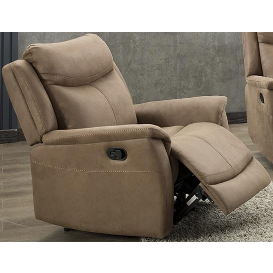 Photo of Arizones fabric manual recliner armchair in caramel