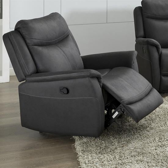 Arizones Fabric Manual Recliner Armchair In Slate