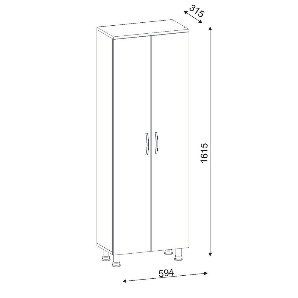 Arizona Wooden Bathroom Storage Cabinet with 2 Doors in White
