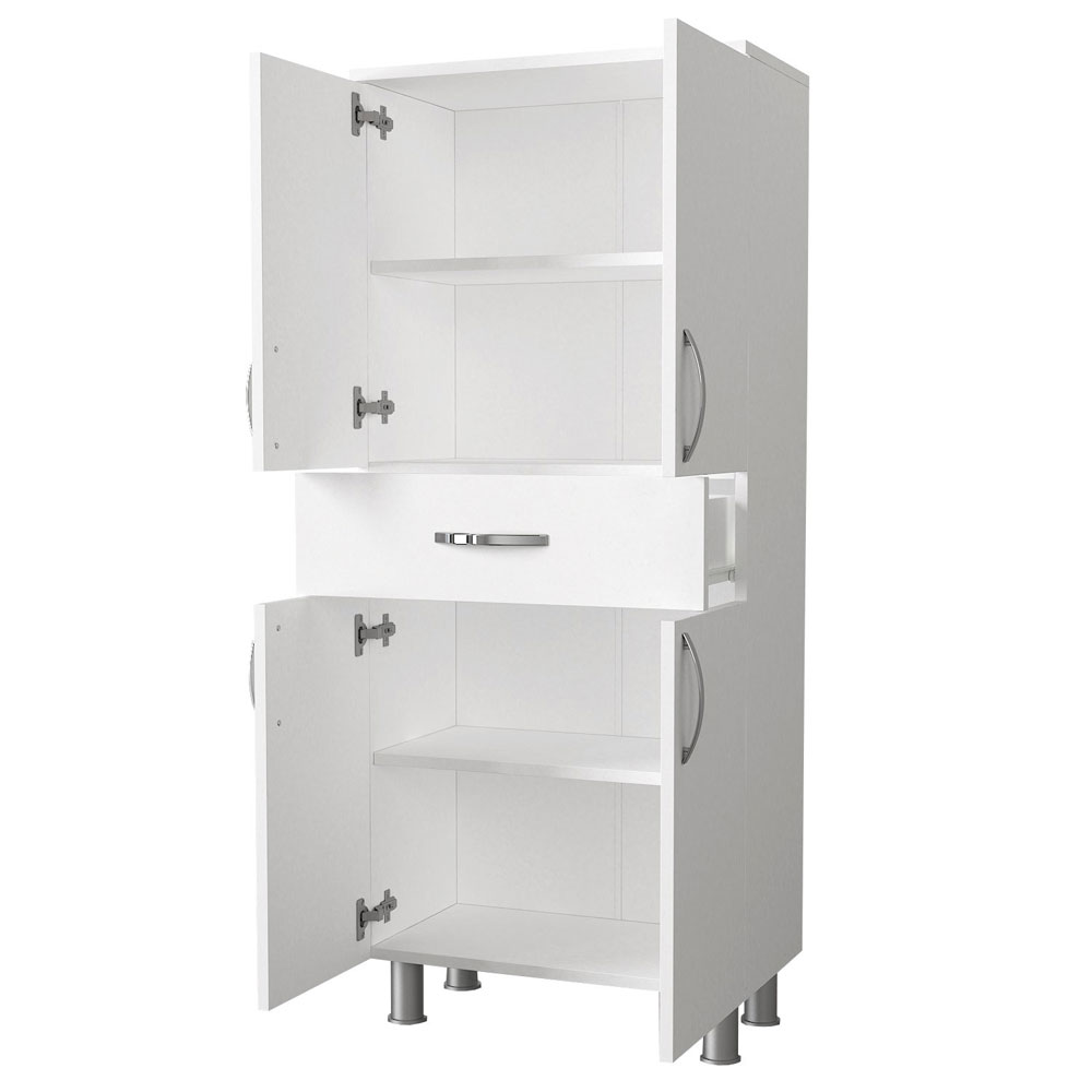 Arizona Wooden Bathroom Storage Cabinet with 4 Doors in White