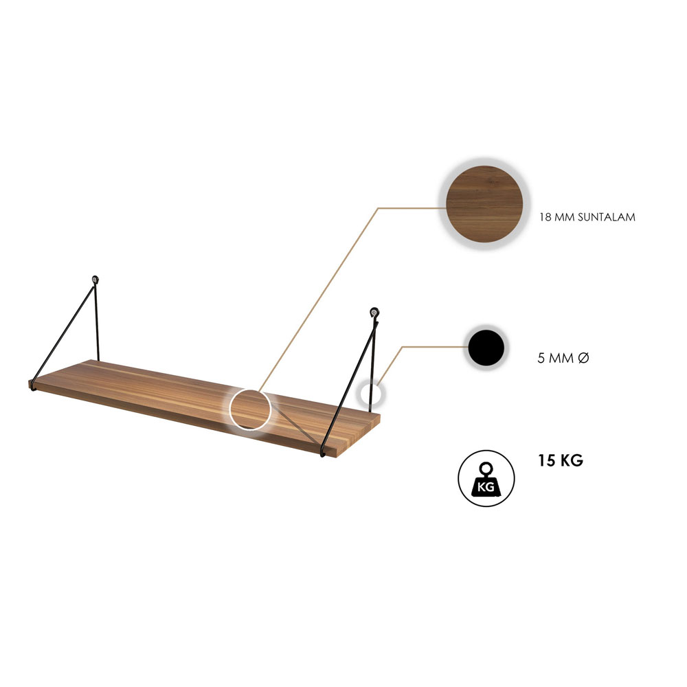 Arizona Wooden Wall Shelf in Walnut