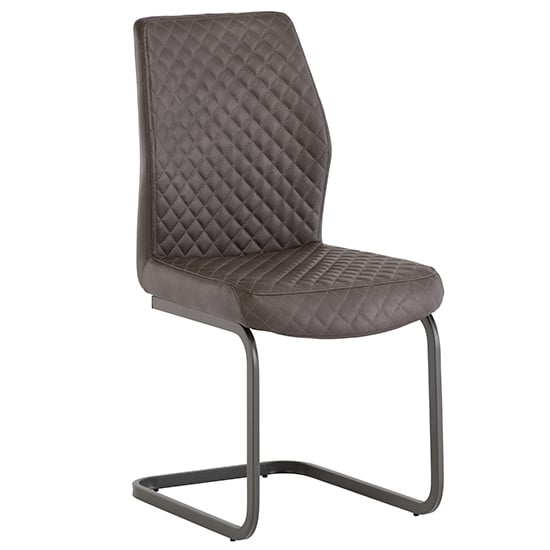 Ark Faux Leather Dining Chair In Taupe